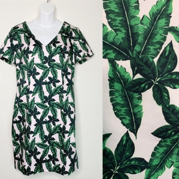 St. John Spring 2018 Tropical Palm Leaf Sheath Dress Size 8 - Picture 10 of 10
